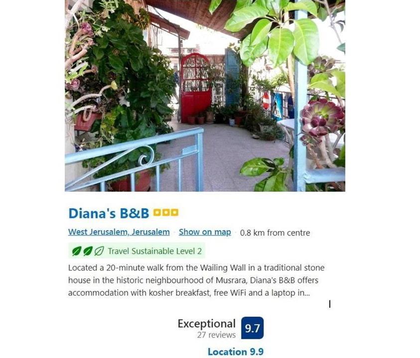 Diana'S B&B Jerusalem Exteriör bild